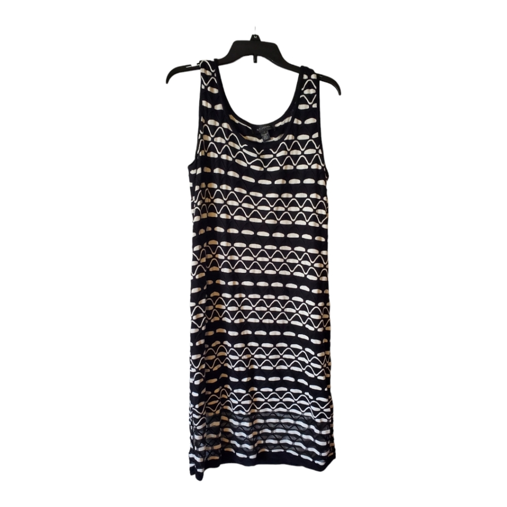 St. John black and white patterned dress